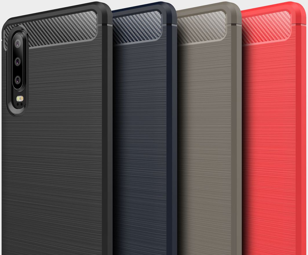 Huawei P30 Geborsteld TPU Hoesje Rood afbeelding 11
