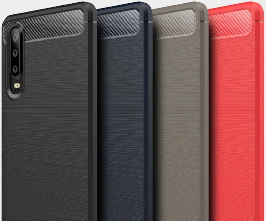 Huawei P30 Geborsteld TPU Hoesje Rood afbeelding 11