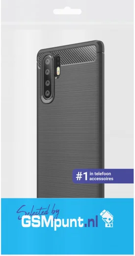 Huawei P30 Pro Geborsteld TPU Hoesje Zwart afbeelding 4