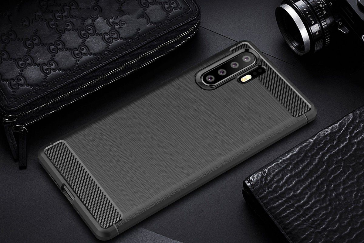 Huawei P30 Pro Geborsteld TPU Hoesje Zwart afbeelding 2