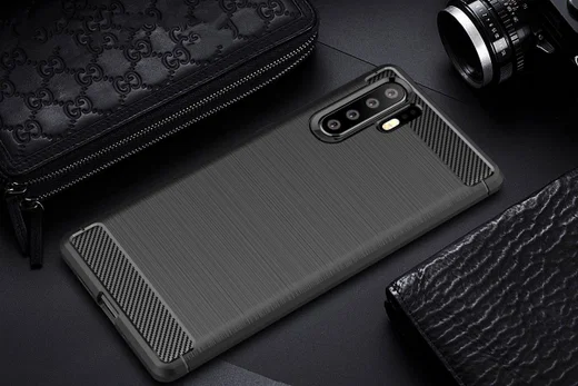 Huawei P30 Pro Geborsteld TPU Hoesje Zwart afbeelding 2