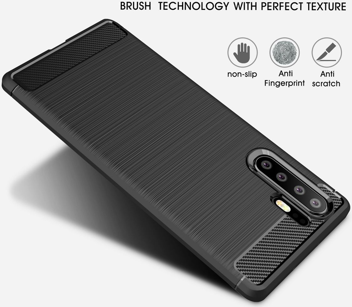 Huawei P30 Pro Geborsteld TPU Hoesje Grijs afbeelding 6