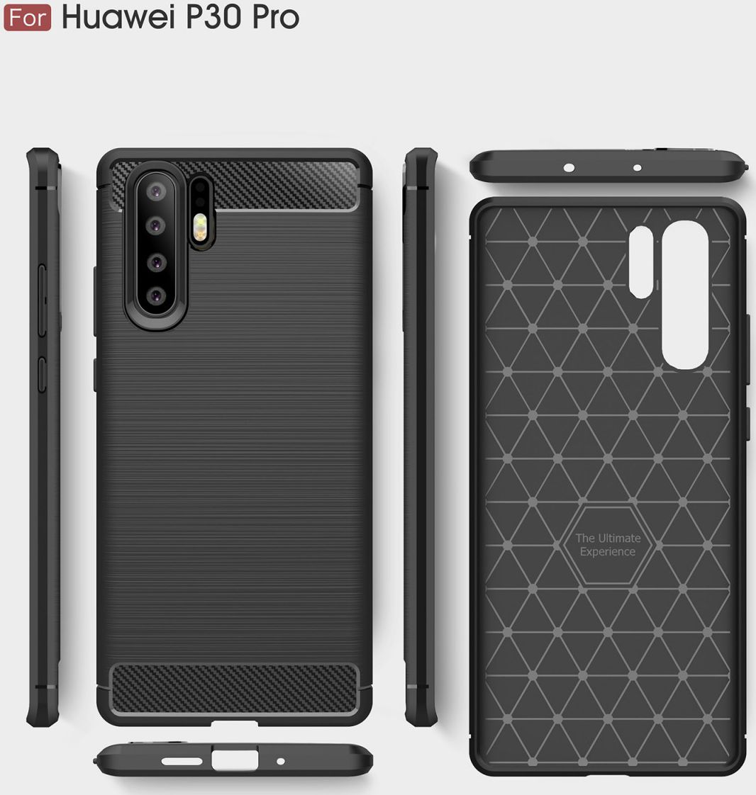 Huawei P30 Pro Geborsteld TPU Hoesje Grijs afbeelding 8