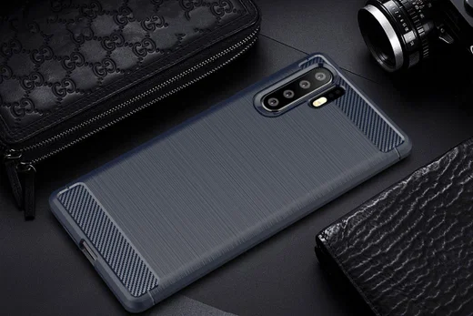 Huawei P30 Pro Geborsteld TPU Hoesje Blauw afbeelding 4