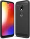 Motorola Moto G7 Geborsteld TPU Hoesje Zwart afbeelding 1