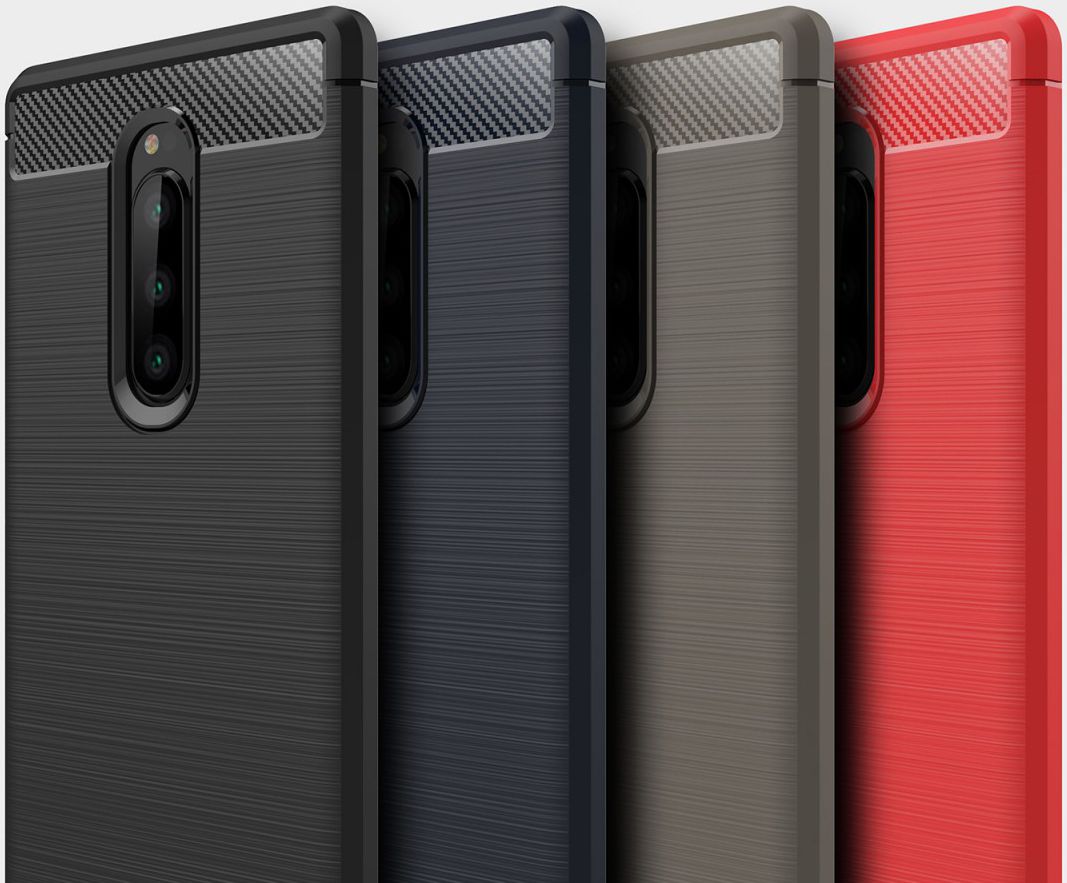 Sony Xperia 1 Geborsteld TPU Hoesje Zwart afbeelding 12