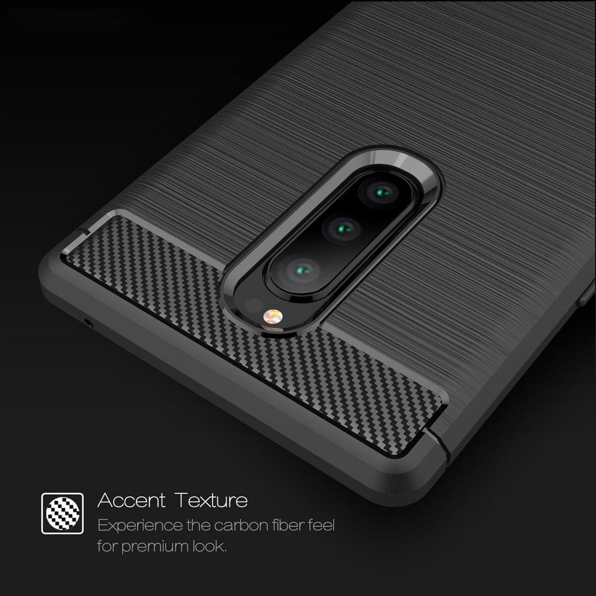 Sony Xperia 1 Geborsteld TPU Hoesje Zwart afbeelding 9