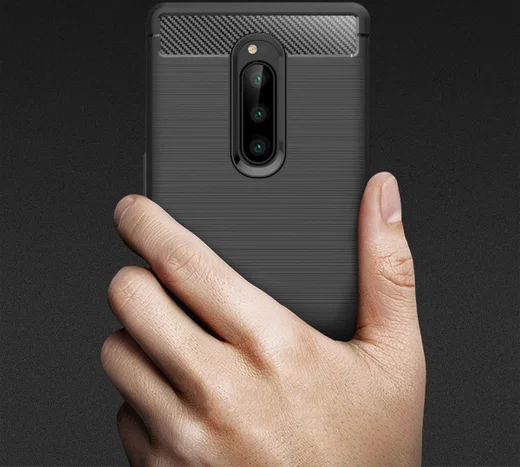 Sony Xperia 1 Geborsteld TPU Hoesje Zwart afbeelding 10
