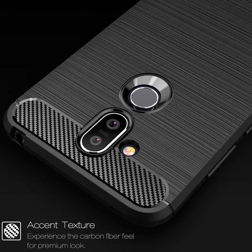 Nokia 8.1 Geborsteld TPU Hoesje Zwart afbeelding 10