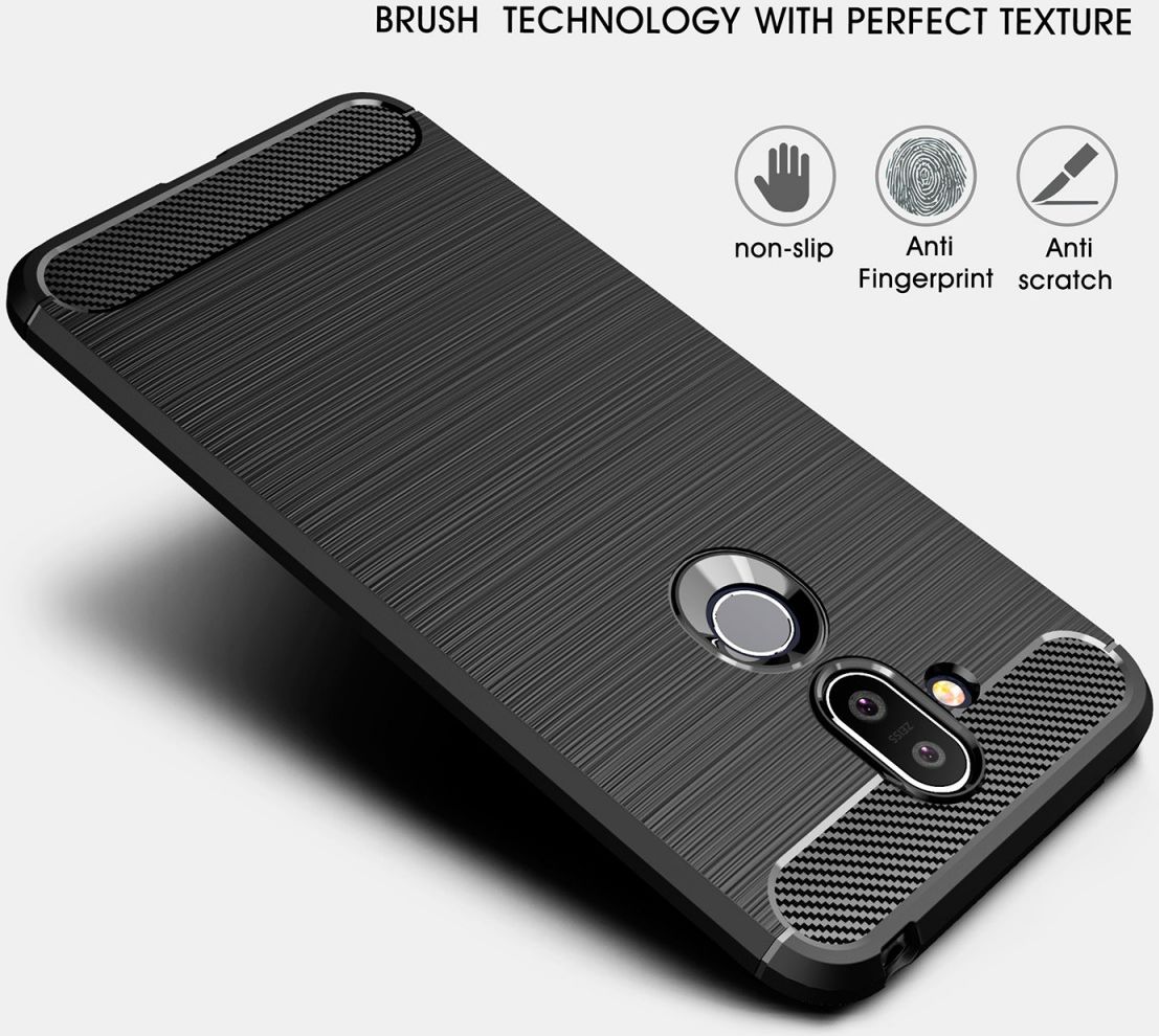 Nokia 8.1 Geborsteld TPU Hoesje Blauw afbeelding 7
