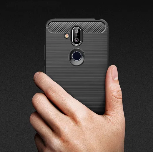 Nokia 8.1 Geborsteld TPU Hoesje Blauw afbeelding 11