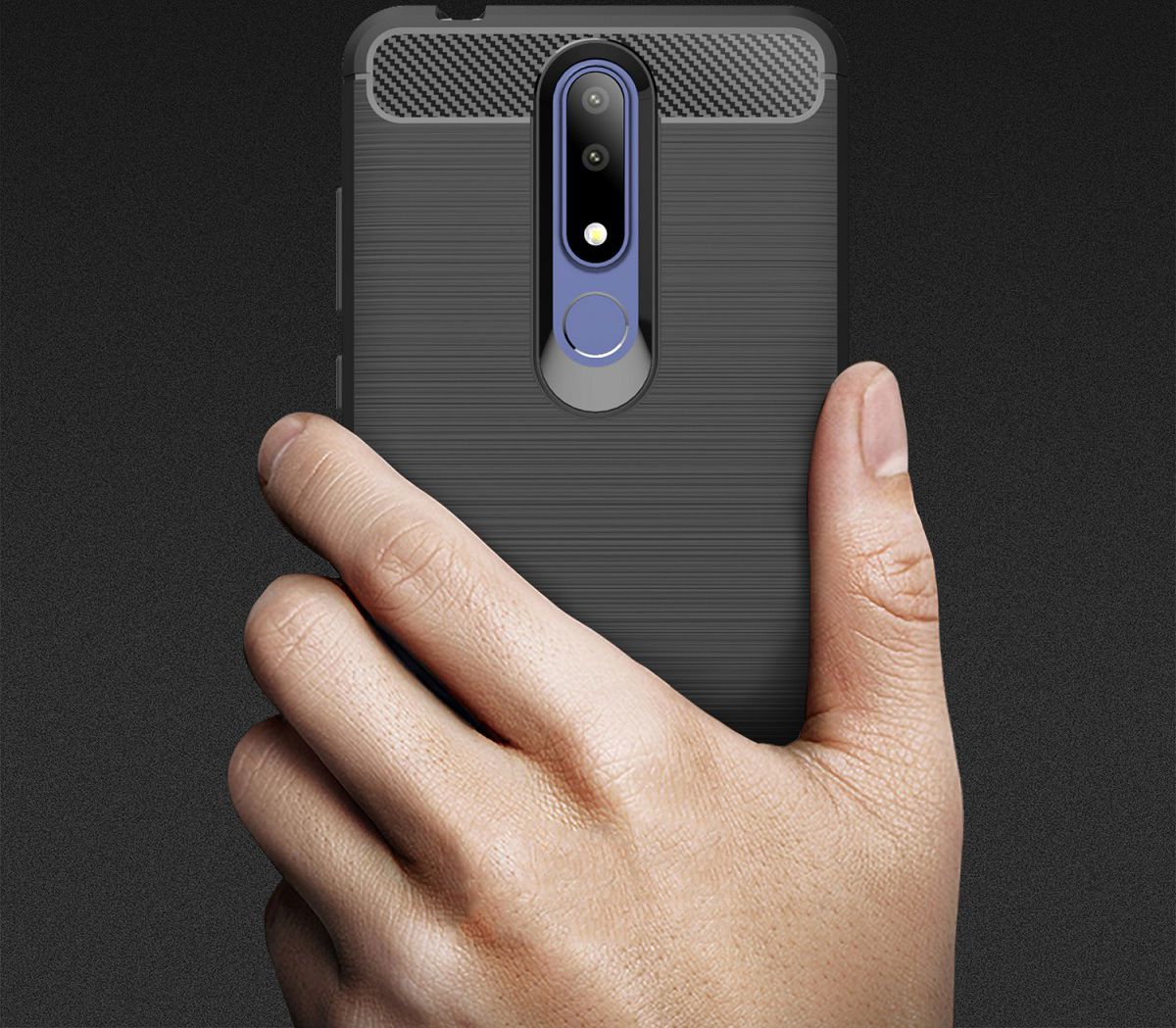 Nokia 3.1 Plus Geborsteld TPU Hoesje Zwart afbeelding 10