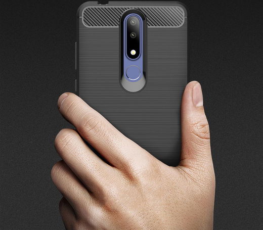 Nokia 3.1 Plus Geborsteld TPU Hoesje Zwart afbeelding 10