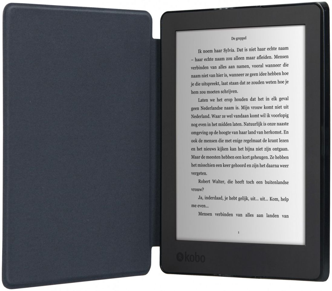 Kobo Aura H2O Edition 2 (2017) Hoesje Book Case Zwart afbeelding 2