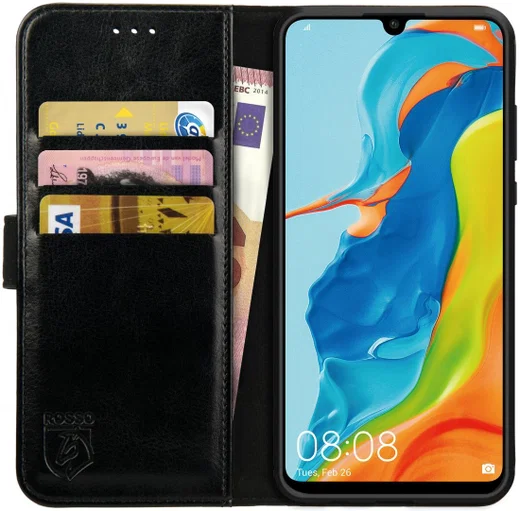 Rosso Element Huawei P30 Lite Hoesje Book Cover Zwart afbeelding 1