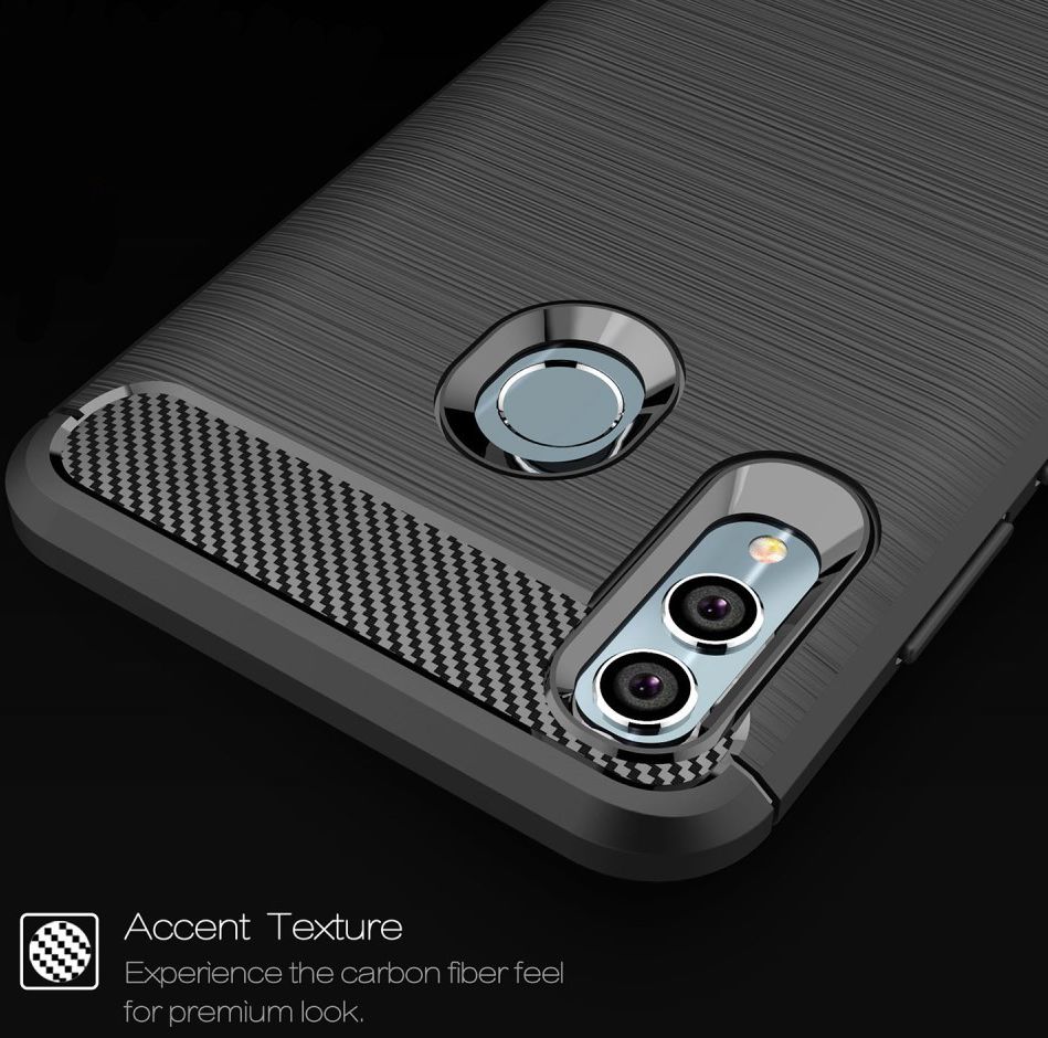 Huawei P Smart (2019) Geborsteld TPU Hoesje Zwart afbeelding 5