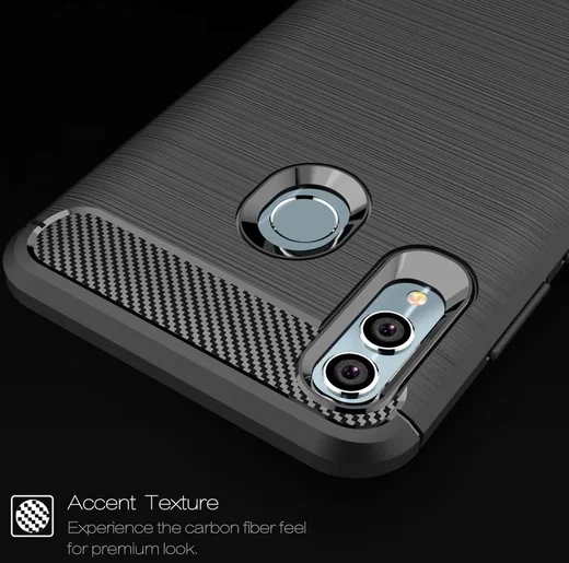 Huawei P Smart (2019) Geborsteld TPU Hoesje Zwart afbeelding 5