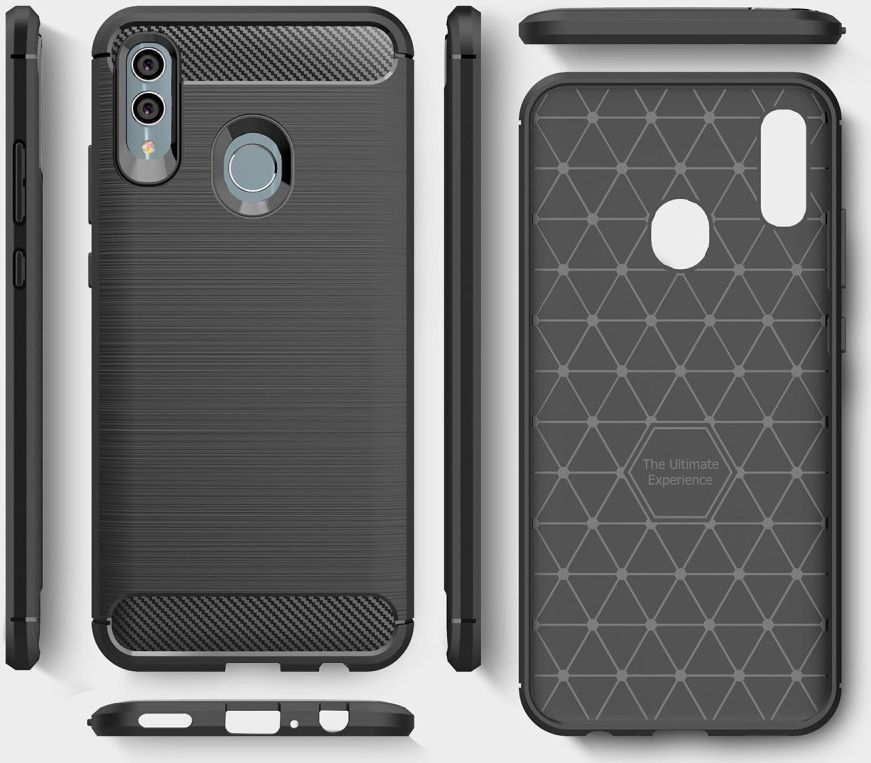 Huawei P Smart (2019) Geborsteld TPU Hoesje Zwart afbeelding 6