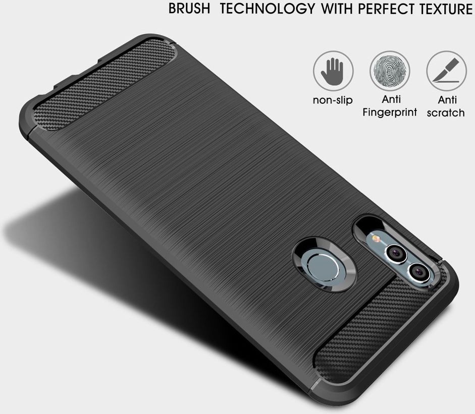 Huawei P Smart (2019) Geborsteld TPU Hoesje Zwart afbeelding 8