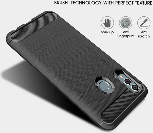 Huawei P Smart (2019) Geborsteld TPU Hoesje Zwart afbeelding 8