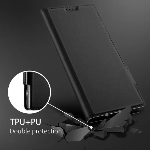 Sony Xperia 10 Plus Luxe Portemonnee Hoesje Zwart afbeelding 5
