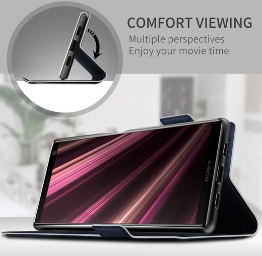 Sony Xperia 10 Plus Luxe Portemonnee Hoesje Blauw afbeelding 3