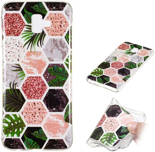 Samsung Galaxy J6 Plus TPU Hoesje met Marmer Opdruk Hexagon afbeelding 5