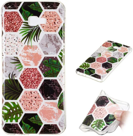 Samsung Galaxy J4 Plus TPU Hoesje met Marmer Opdruk Hexagon afbeelding 5