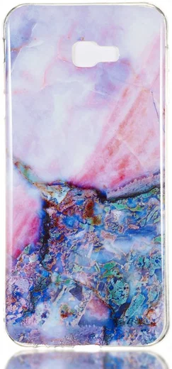 Samsung Galaxy J4 Plus TPU Hoesje met Marmer Opdruk Blauw afbeelding 1