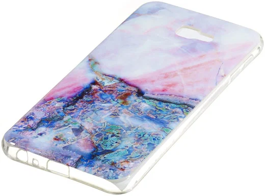 Samsung Galaxy J4 Plus TPU Hoesje met Marmer Opdruk Blauw afbeelding 2
