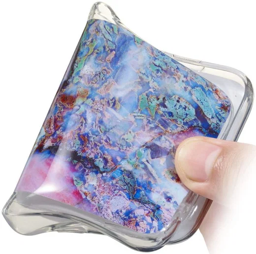 Samsung Galaxy J4 Plus TPU Hoesje met Marmer Opdruk Blauw afbeelding 3