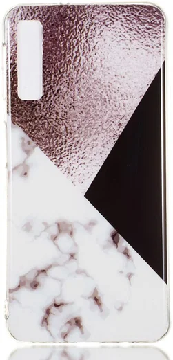 Samsung Galaxy A7 (2018) TPU Hoesje met Marmer Opdruk Bruin afbeelding 1