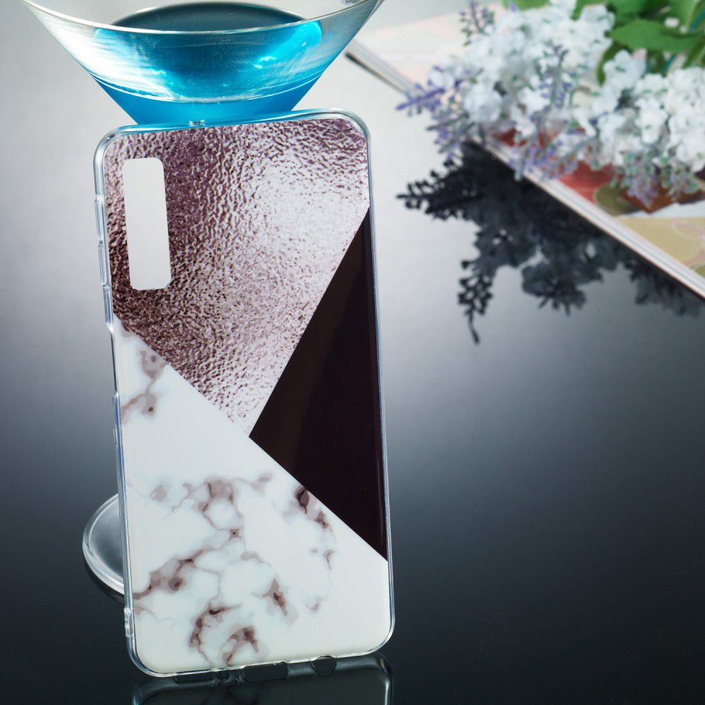 Samsung Galaxy A7 (2018) TPU Hoesje met Marmer Opdruk Bruin afbeelding 4