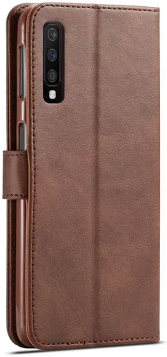 Samsung Galaxy A7 (2018) Stijlvol Portemonnee Bookcase Hoesje Coffee afbeelding 1