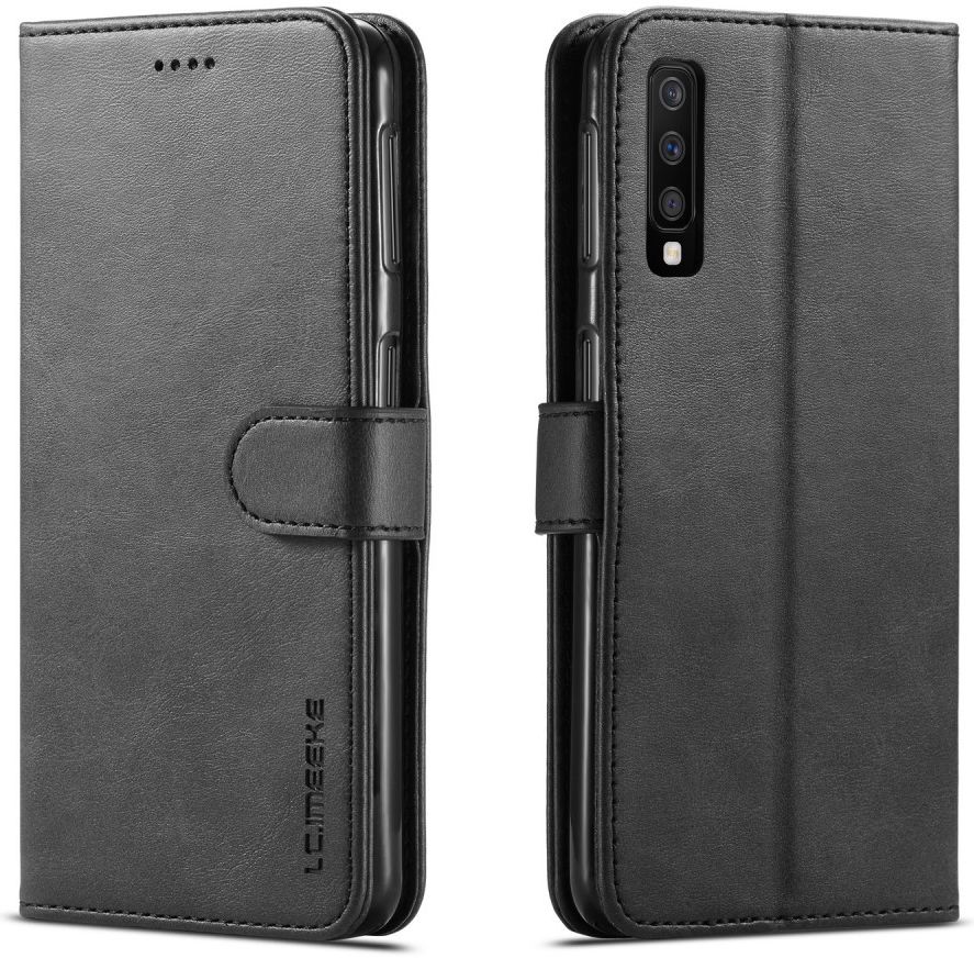 Samsung Galaxy A7 (2018) Stijlvol Portemonnee Bookcase Hoesje Zwart afbeelding 2