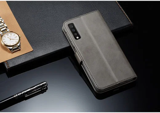 Samsung Galaxy A7 (2018) Stijlvol Portemonnee Bookcase Hoesje Grijs afbeelding 6