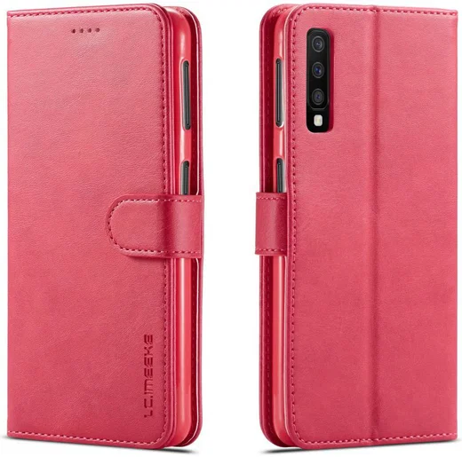 Samsung Galaxy A7 (2018) Stijlvol Portemonnee Bookcase Hoesje Roze afbeelding 4