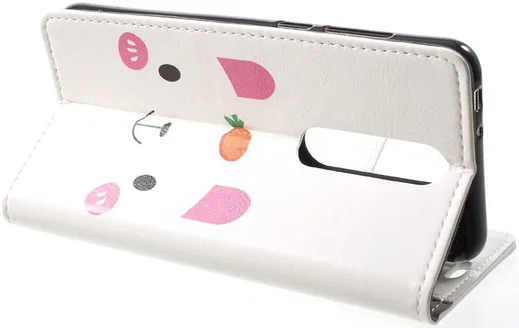 Nokia 5.1 Plus Portemonnee Hoesje met Konijn Print afbeelding 3