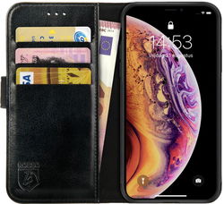Rosso Element Apple iPhone XS / X Hoesje Book Cover Zwart afbeelding