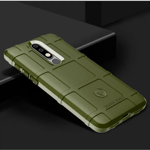 Nokia 3.1 Plus Rugged Armor Hoesje Groen afbeelding 2