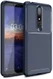 Nokia 3.1 Plus Siliconen Carbon Hoesje Blauw afbeelding 1