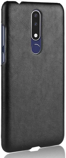 Nokia 3.1 Plus Hoesje met Kunstleer Coating Zwart afbeelding 2