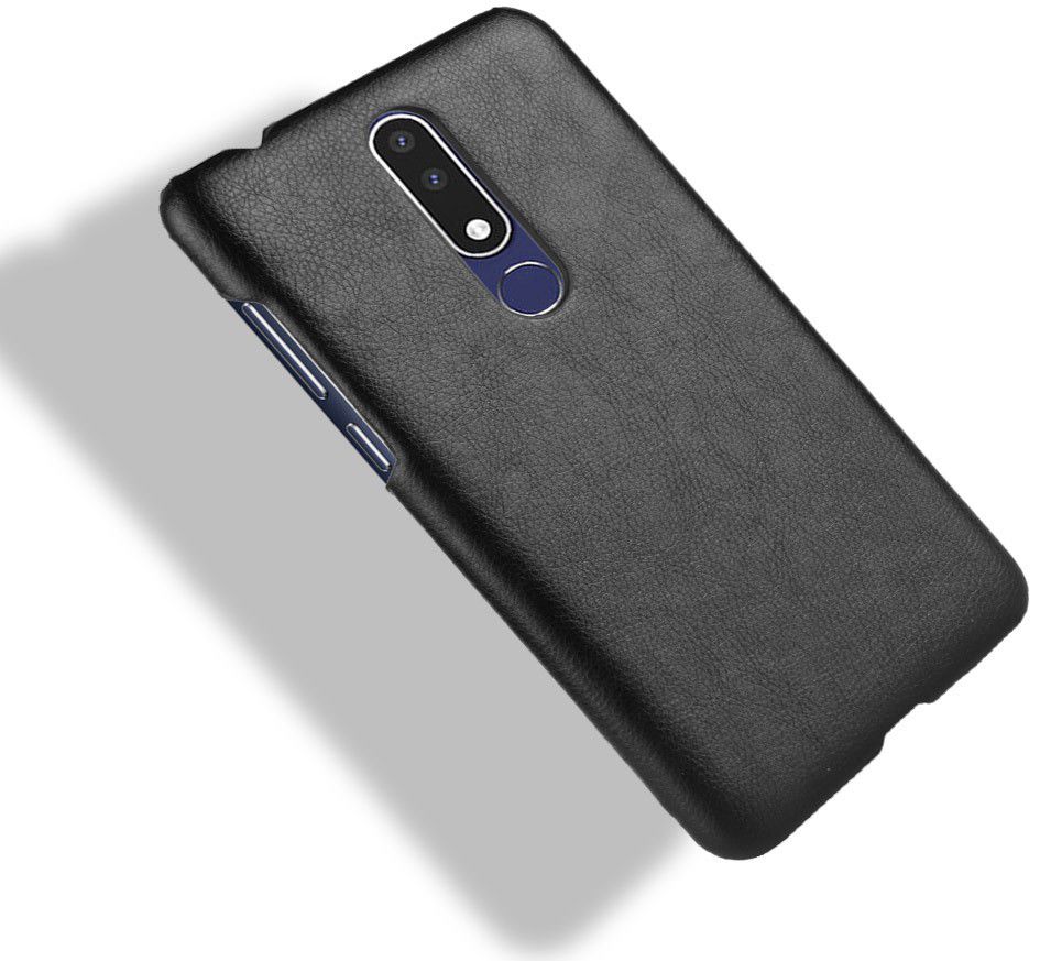Nokia 3.1 Plus Hoesje met Kunstleer Coating Zwart afbeelding 3