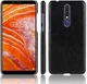 Nokia 3.1 Plus Hoesje met Kunstleer Coating Zwart afbeelding 4