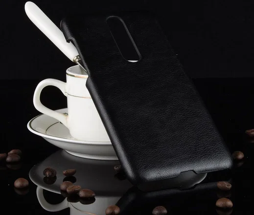 Nokia 3.1 Plus Hoesje met Kunstleer Coating Zwart afbeelding 5