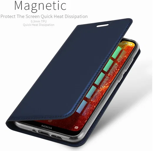 Dux Ducis Nokia 8.1 Premium Bookcase Hoesje Blauw afbeelding 7