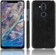 Nokia 8.1 Hoesje met Kunstleer Coating Zwart afbeelding 2