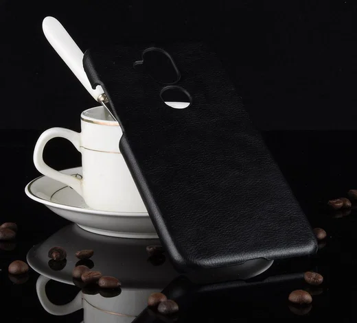 Nokia 8.1 Hoesje met Kunstleer Coating Zwart afbeelding 5