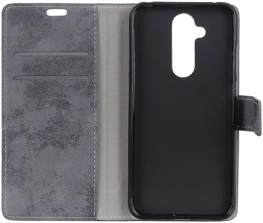 Nokia 8.1 Vintage Portemonnee Hoesje Grijs afbeelding 2