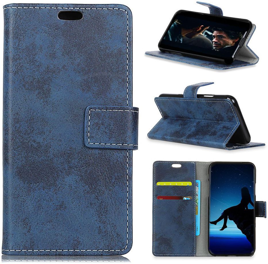 Nokia 8.1 Vintage Portemonnee Hoesje Blauw afbeelding 6